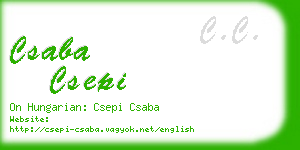 csaba csepi business card